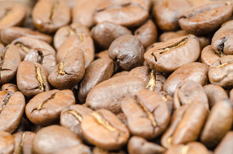 Freshly roasted coffee beans